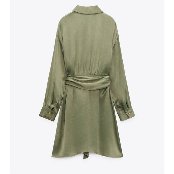 Zara belted satin effect mini dress - Picture 3 of 9